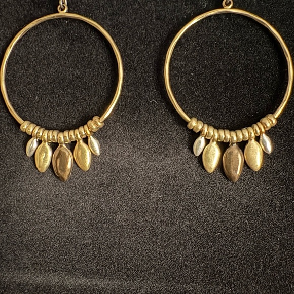 Lucky Brand Gold and Silver Dangle Hoop Earrings - Picture 1 of 2